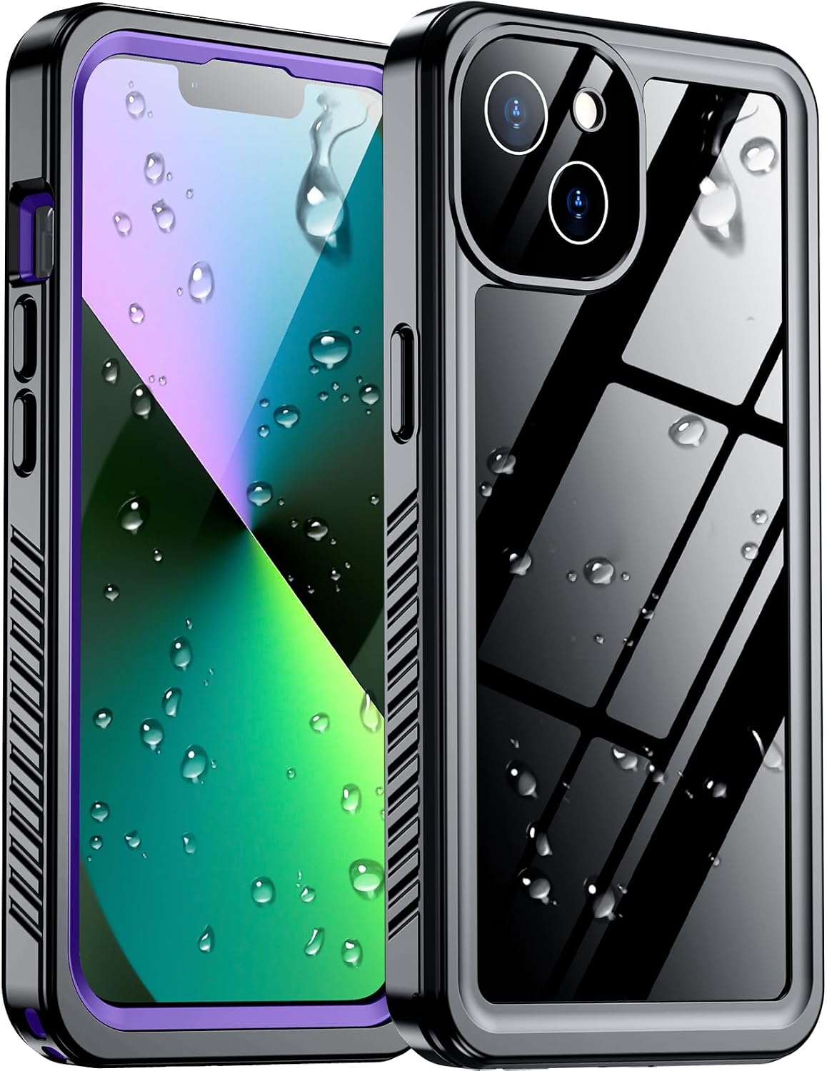 Temdan Compatible with iPhone 17 Pro Case,Waterproof Built-in Screen & Camera Protector IP68 Underwater Full Body 17FT Military Dropproof Shockproof Phone Case 6.3"-Blue/Clear