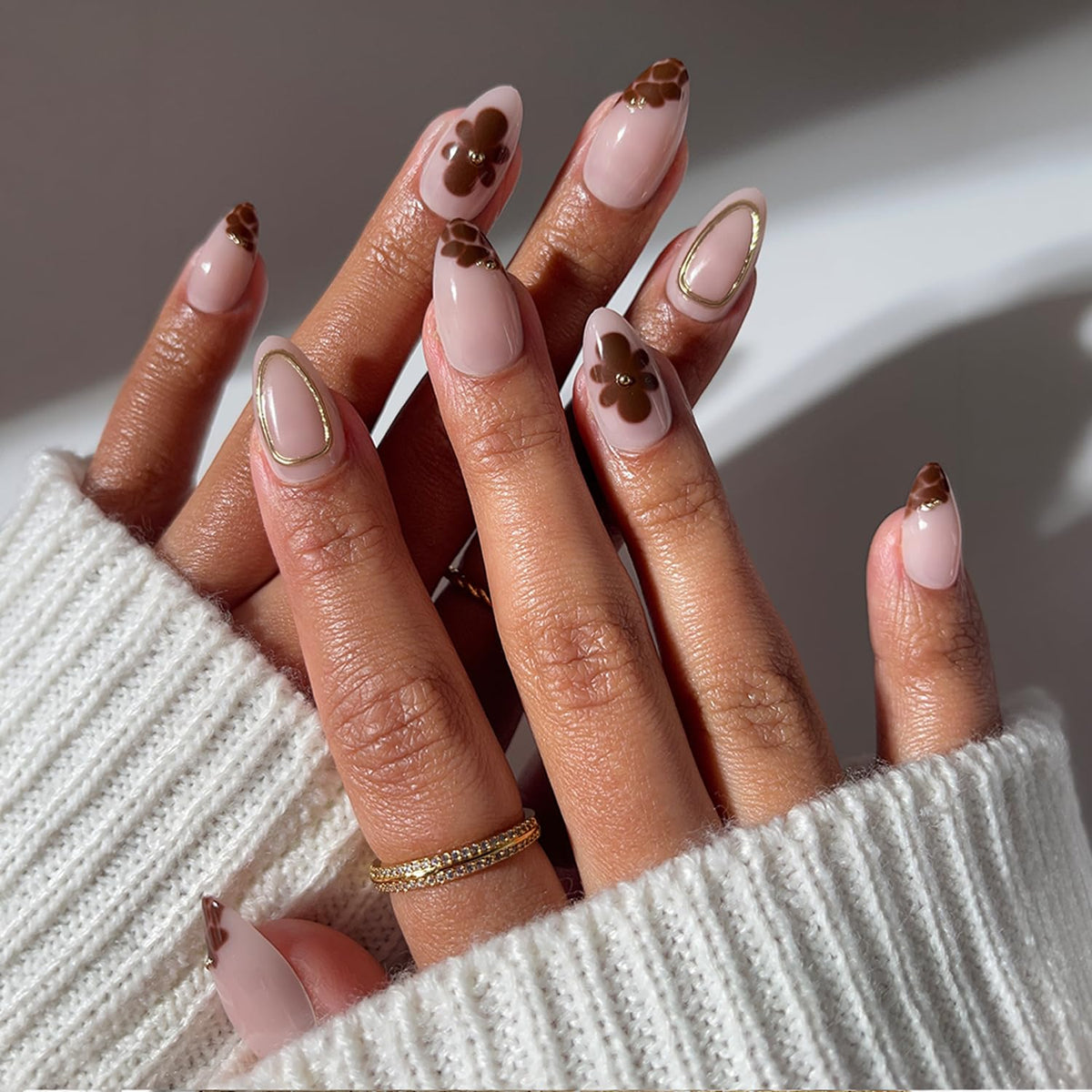 Glamnetic Press On Nails, Short Almond Glossy, Fake Nails 24pc Nail Kit