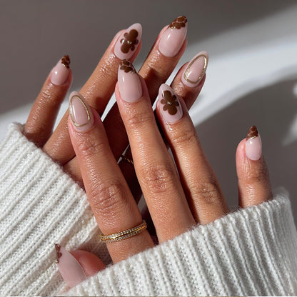 Glamnetic Press On Nails, Short Almond Glossy, Fake Nails 24pc Nail Kit