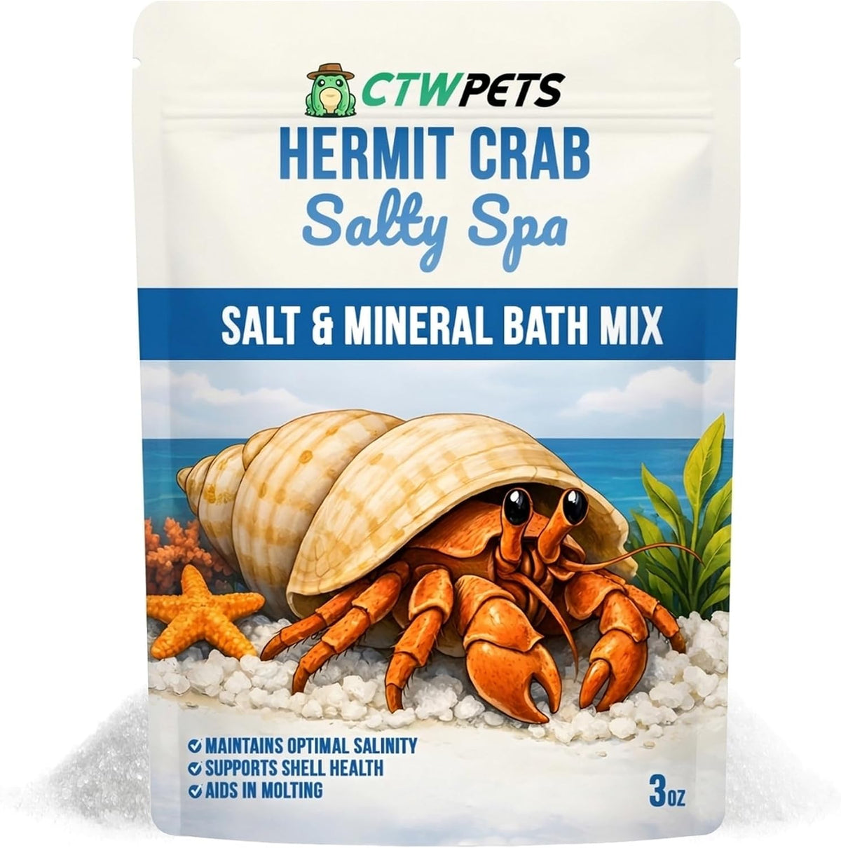 Salty Spa Hermit Crab Salt Water Mix with Calcium & Trace Minerals
