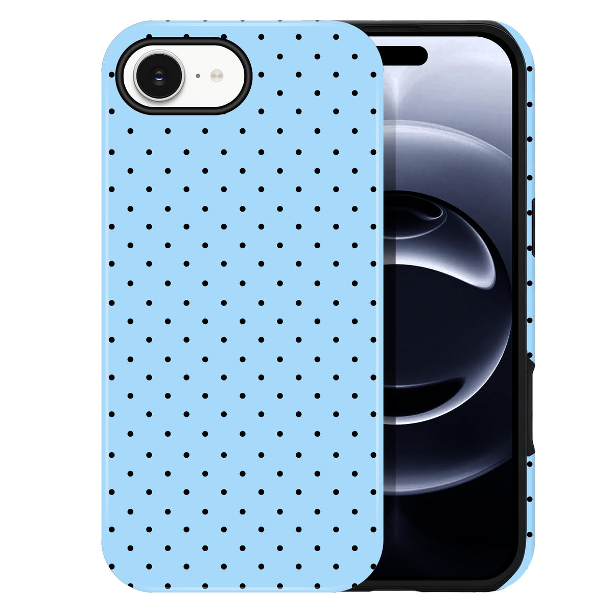 Polka Dot Pattern Phone Case for iPhone 17 6.3", White