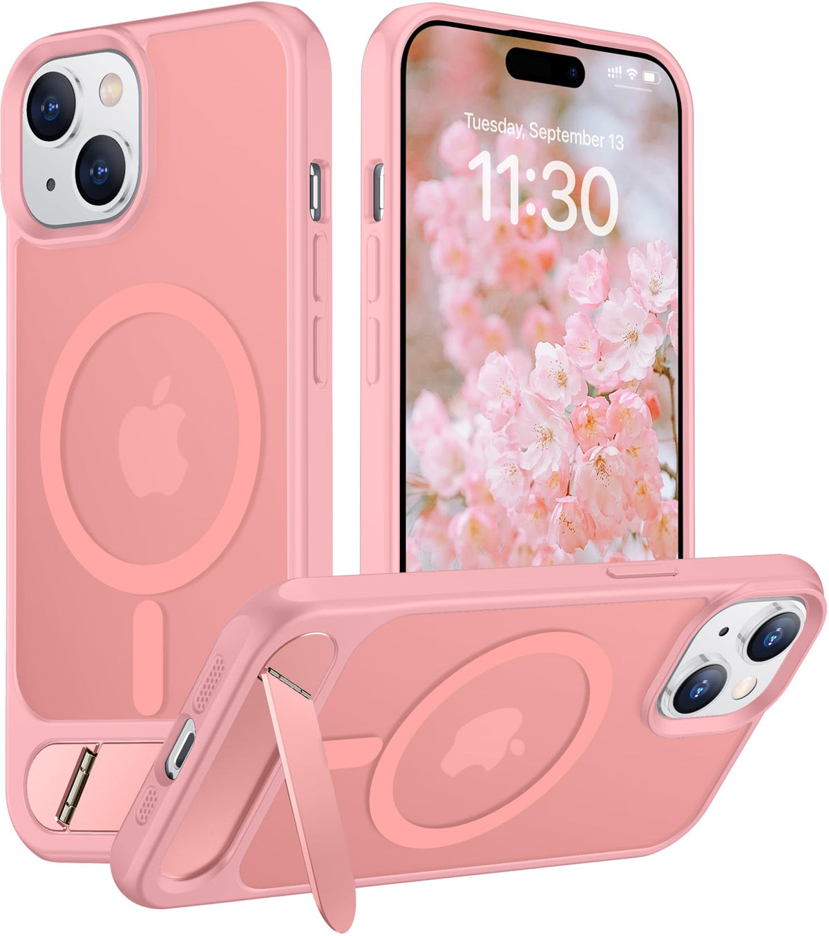 Temdan Magnetic Compatible with iPhone 16 Pro Max Case, [Built-in Invisible Kickstand][Compatible with MagSafe] [Military Grade Shockproof] Slim Translucent Matte Phone Case for iPhone 16 Pro Max 6.9"