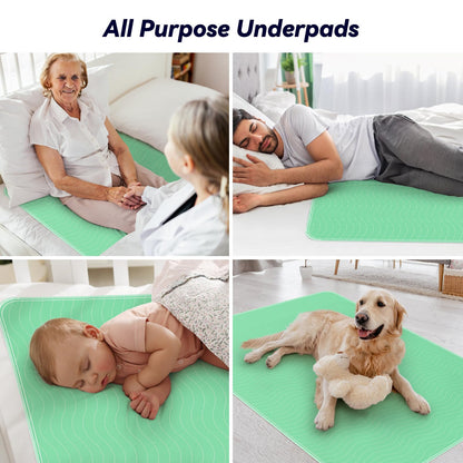 Fygrip 4 Pack 36” x 36” Extra Heavy Absorbency Washable Underpads Bed Pads