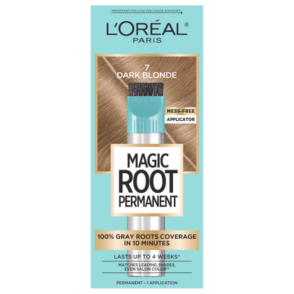 L'Oreal Paris Magic Root Permanent Hair Color Kit, 100% Gray Hair Coverage In Just 10 Minutes, Precision Brush Applicator for Seamless Application, 4 Dark Brown (1 Count)