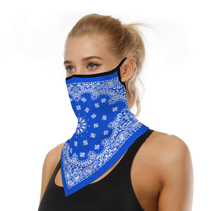 YAYOUREL Neck Gaiter Face Mask Bandanas for Men Women UV Face Scarf Cover Ear Loop Hole Facemask for Fishing Running Cycling