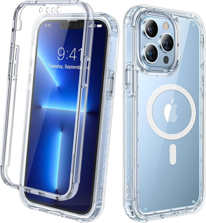 Diaclara Designed for iPhone 15 Plus Case 6.7 Inch, Full-Body Clear Bumper Cases w/Built-in Screen Protector, 360 Protective Rugged Case + Glass Camera Lens Protector,Mint Green