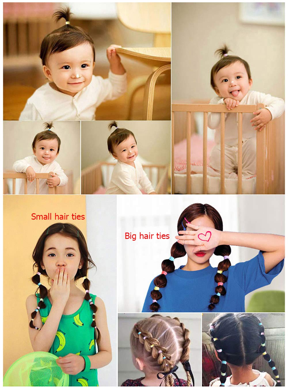 200 Pack Hair Ties BEoffer Baby Toddlers Girls Elastics Hair Band No Damage