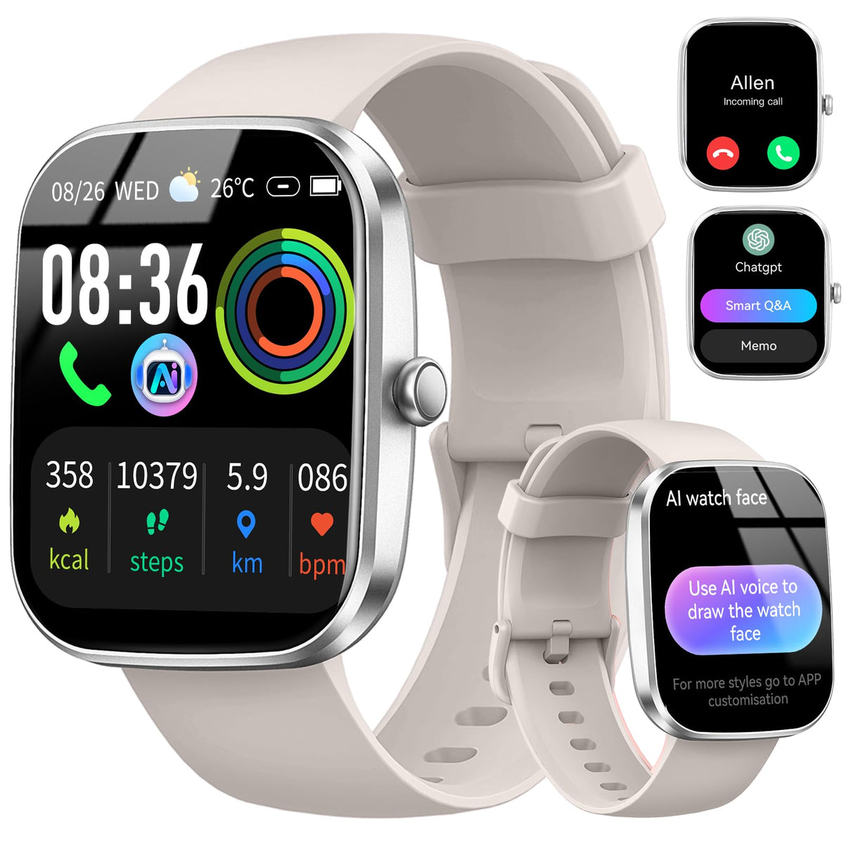 Motast Smart Watch, Fitness Tracker 1.69'' HD for Men Women,