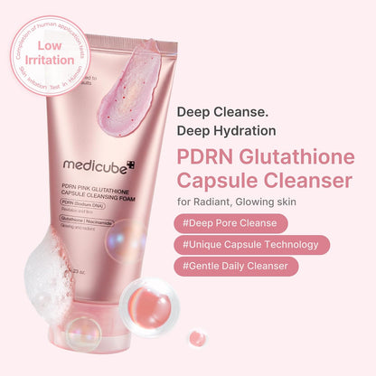 medicube Facial Cleanser PDRN Pink Glutathione Capsule Foam Cleanser