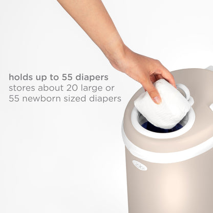 Ubbi Stainless Steel Diaper Pail, No Special Bags, Odor-Locking, White