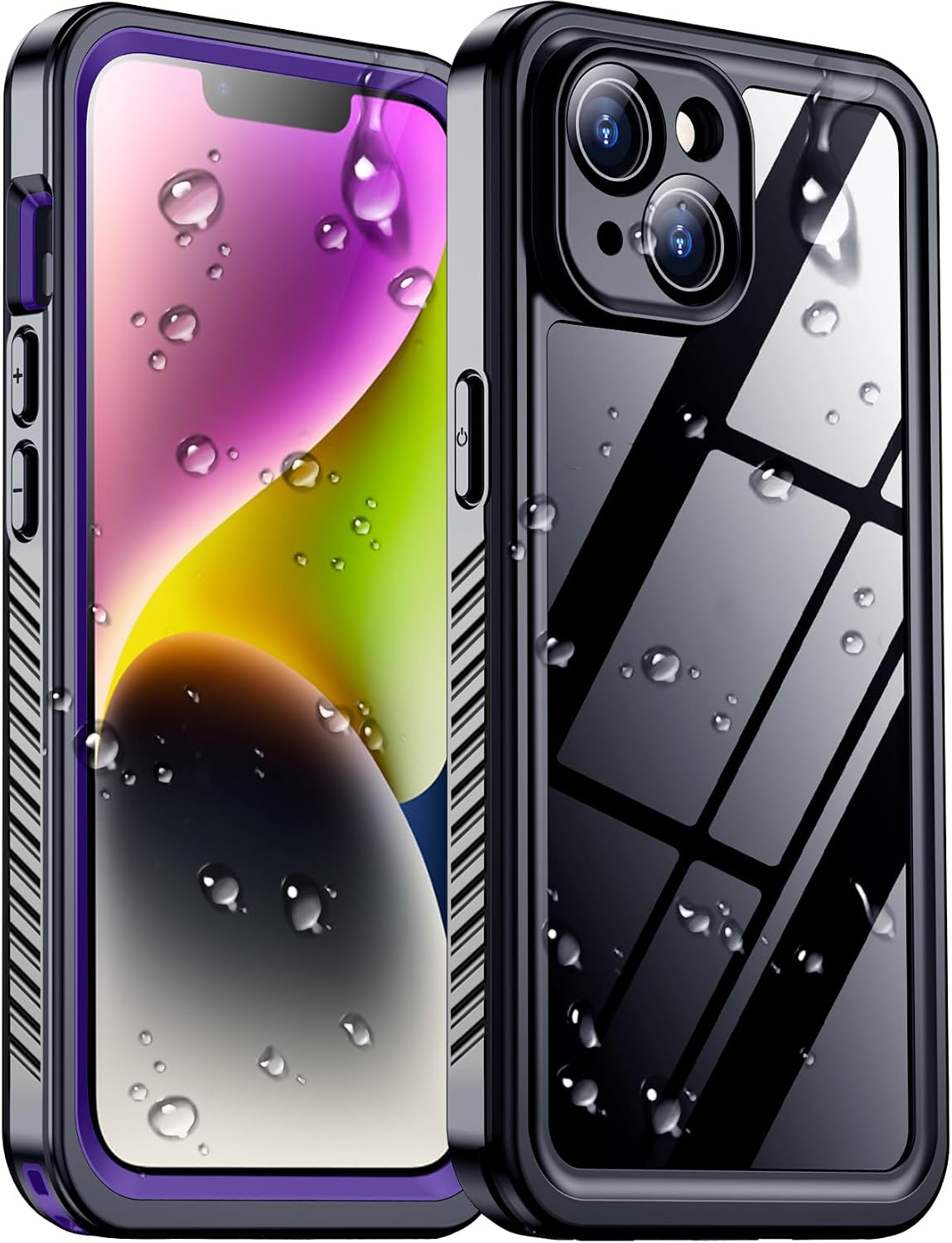 Temdan Compatible with iPhone 17 Pro Case,Waterproof Built-in Screen & Camera Protector IP68 Underwater Full Body 17FT Military Dropproof Shockproof Phone Case 6.3"-Blue/Clear