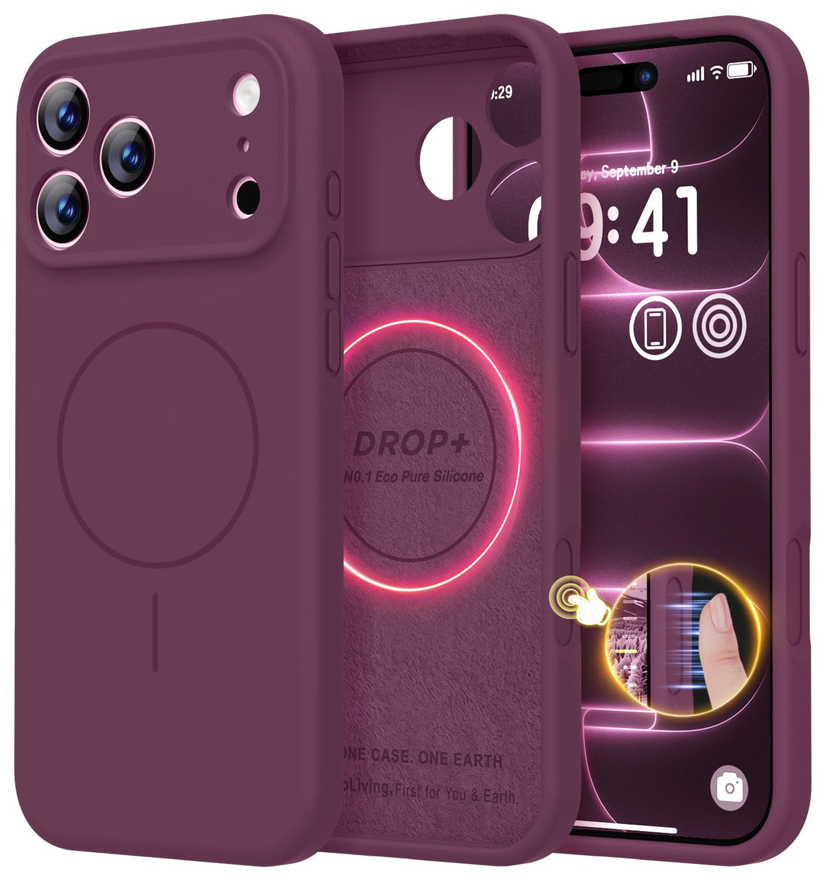 LOVE 3000 Designed for iPhone 16 Case, Premium Silicone with [Soft Anti-Scratch Microfiber Lining] Shockproof Protective Phone Case for Men Women Girls 6.1", Black