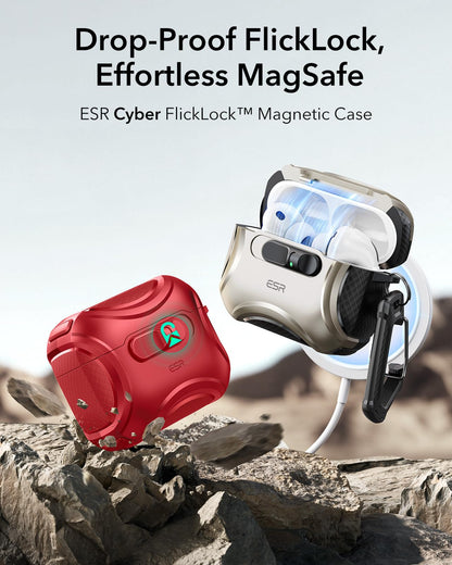 ESR for AirPods Pro 2 Case, Compatible with MagSafe, Cyber Series, Black