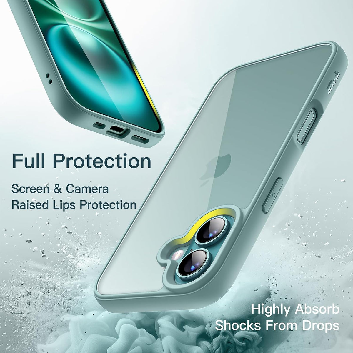 JETech Case for iPhone 16, Anti-Yellowing, Clear