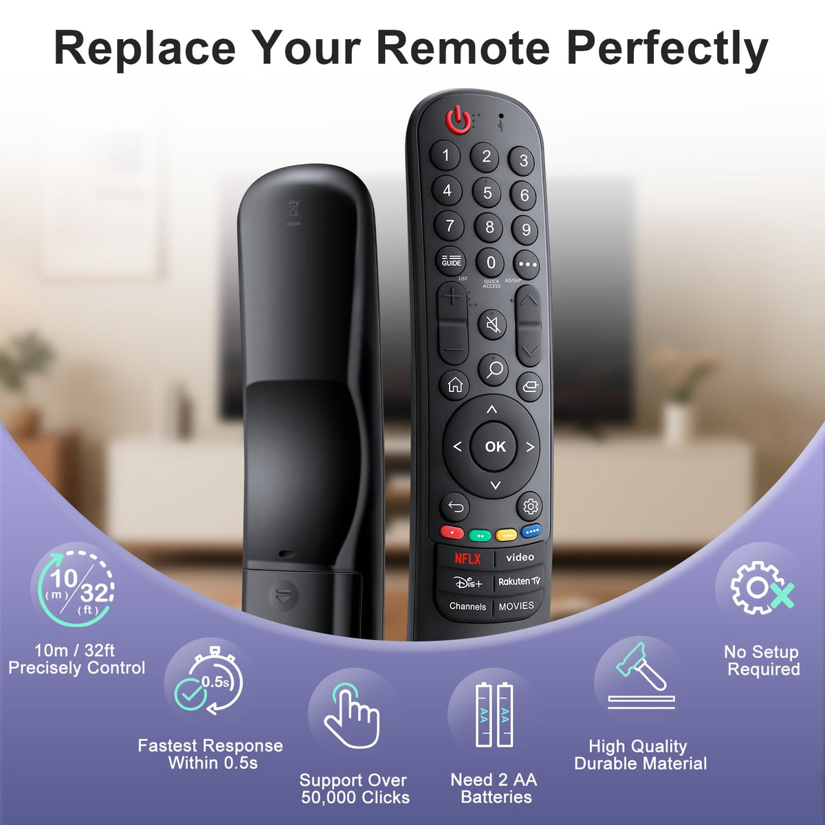 Universal Replacement for LG Smart TV Remote