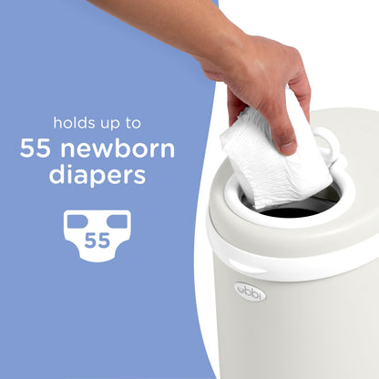 Ubbi Stainless Steel Diaper Pail, No Special Bags, Odor-Locking, White