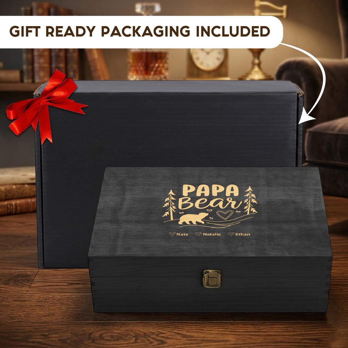 Personalized Wooden Keepsake Box, Custom Engraved Memory Box with Lid