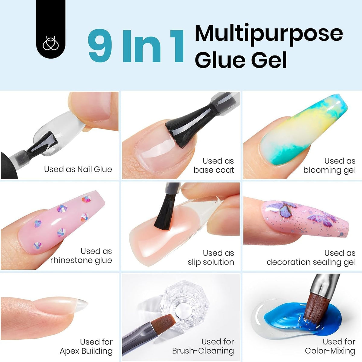 Beetles Soft Gel Nail Kit Almond Short 288pcs 12 Sizes Nail Tips with Glue