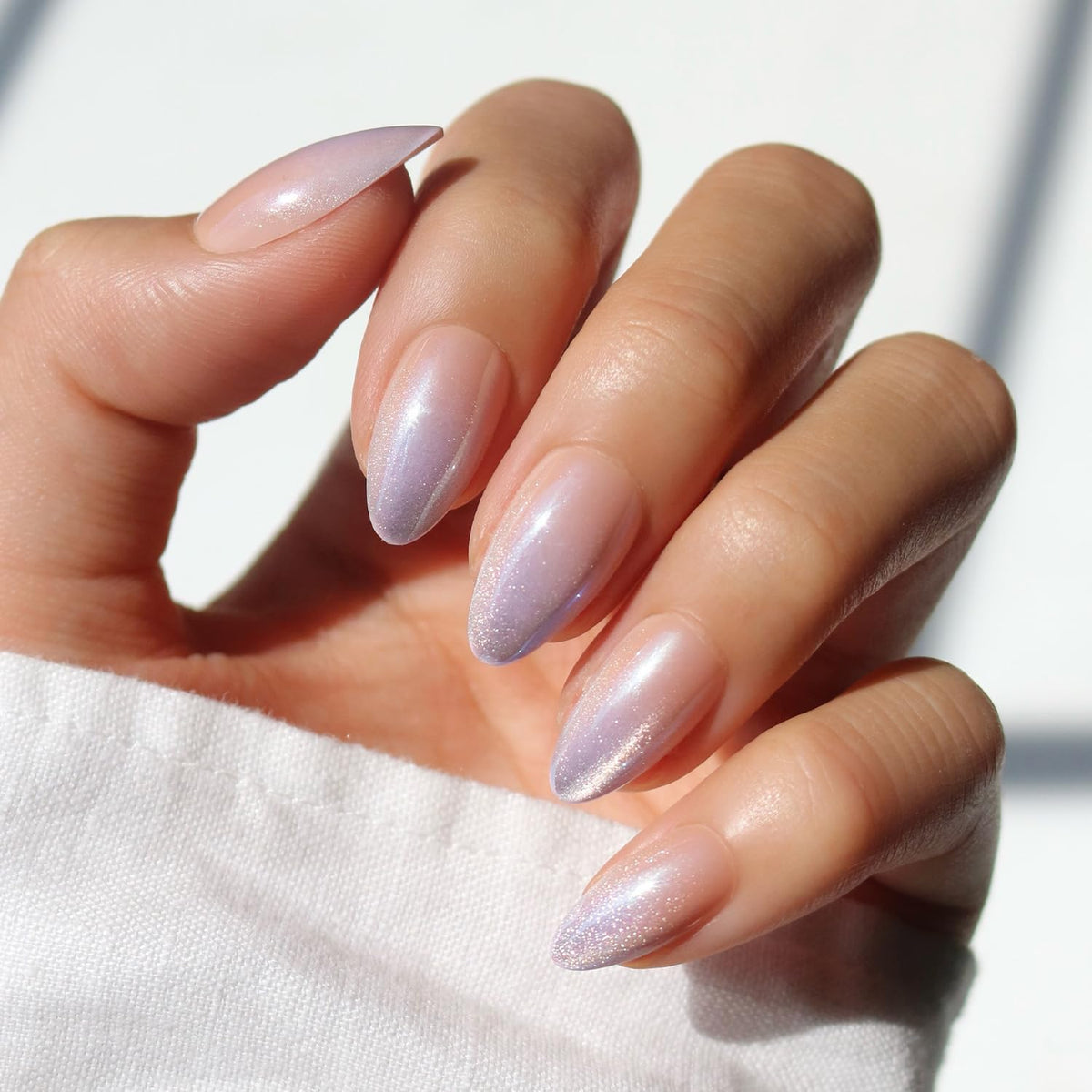 Glamnetic Press On Nails, Short Almond Glossy, Fake Nails 24pc Nail Kit