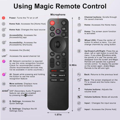 Universal Replacement for LG Smart TV Remote