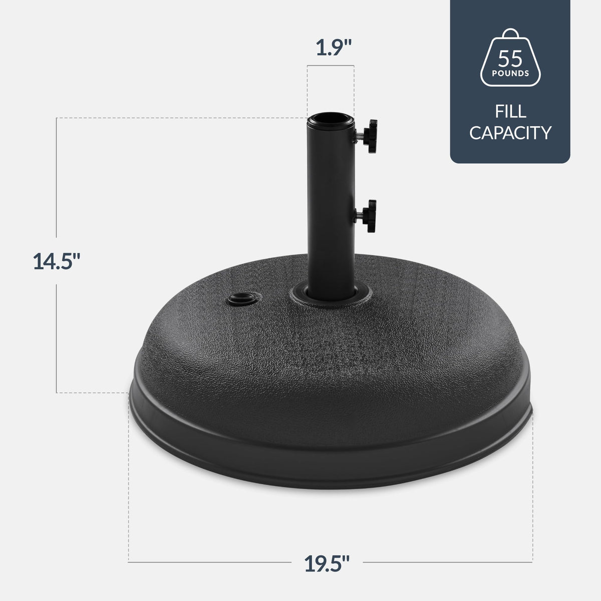 Best Choice Products Fillable Umbrella Base Stand Round Sunburst Plastic Patio Umbrella Base Stand, Pole Holder for Outdoor, Lawn w/ 55lbs Weight Capacity, Adjustment Knob