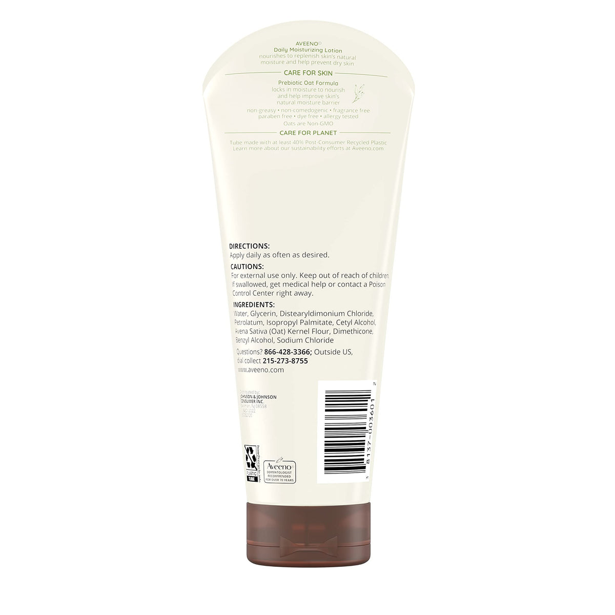 Aveeno Daily Moisturizing Body Lotion, Fragrance-Free, 18 fl. oz