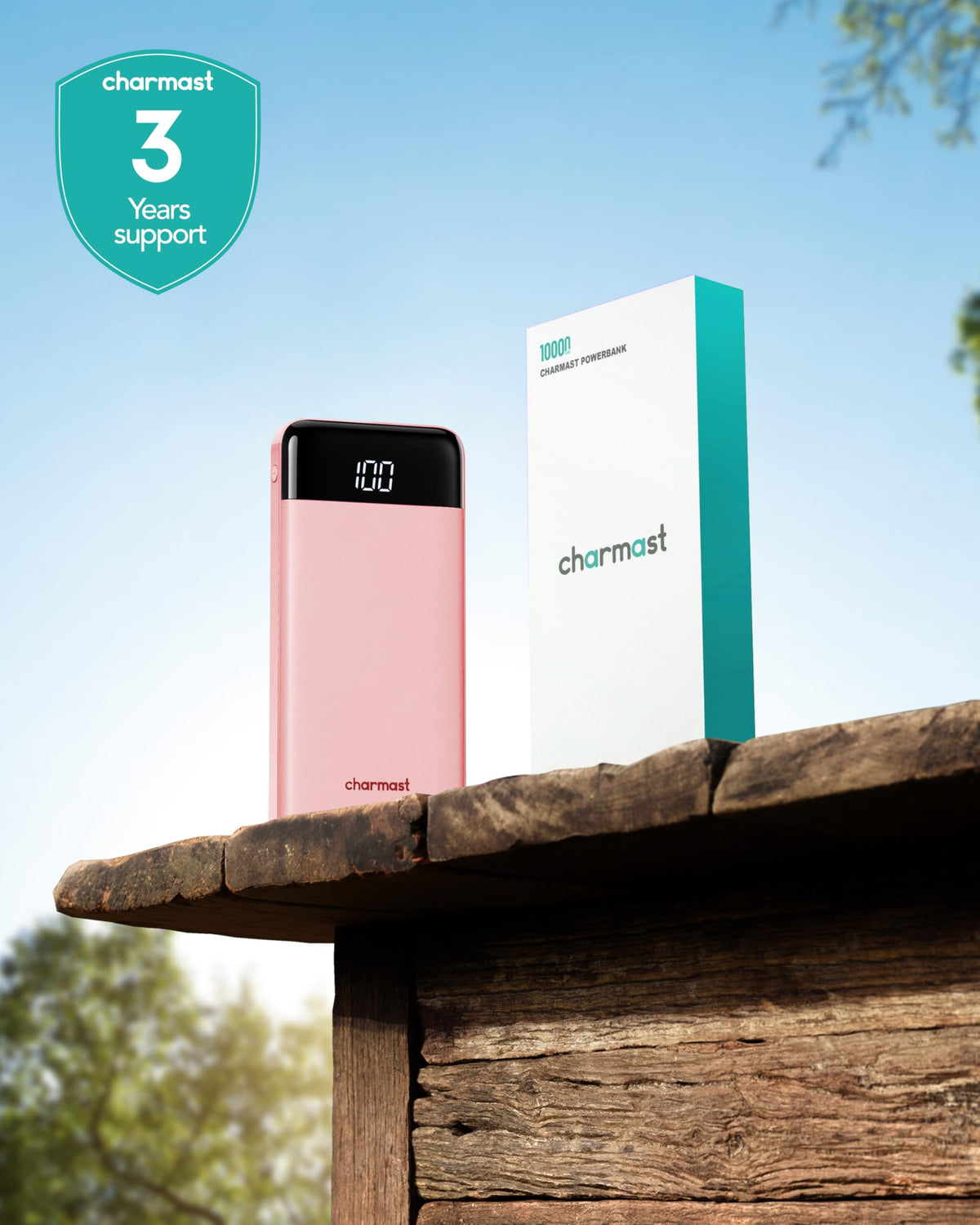 charmast Portable Charger Power Bank with Reinforced Built-in 4 Cables
