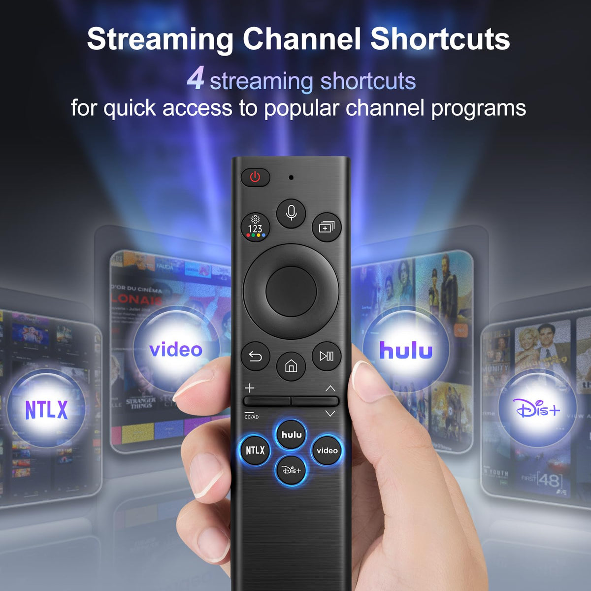 Replacement for Samsung TV Remote, for All 2018-2024 Samsung Remote Control for Smart TV with Voice Control. No Solarcell. 2-Year Warranty.