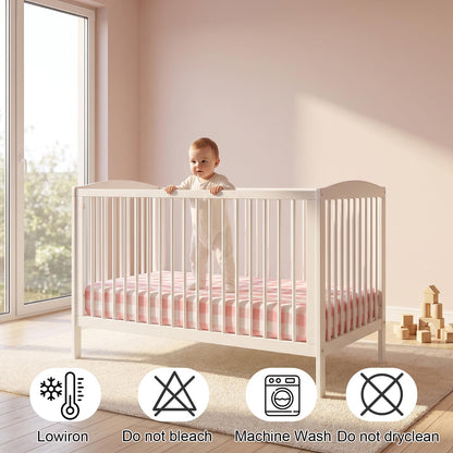 GUNTAIL Baby Crib Sheets for Boys Girls, 2 Pack Fitted Crib Sheet for Standard Crib and Toddler Mattress, Soft Microfiber Baby Sheet 52x28x8in. (Love & Pink)