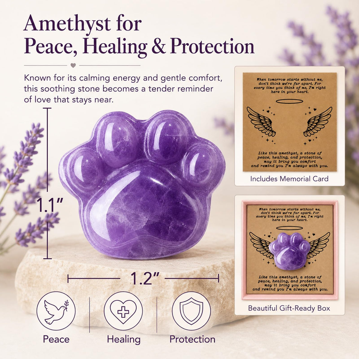 Dog Memorial Gifts for Loss of Dog, Rose Quartz Paw & Memorial Bracelet