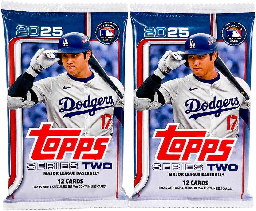 2025 Topps Series 2 Baseball Factory Sealed Pack Bundle, 2 Packs, 24 Cards Total, MLB Trading Cards