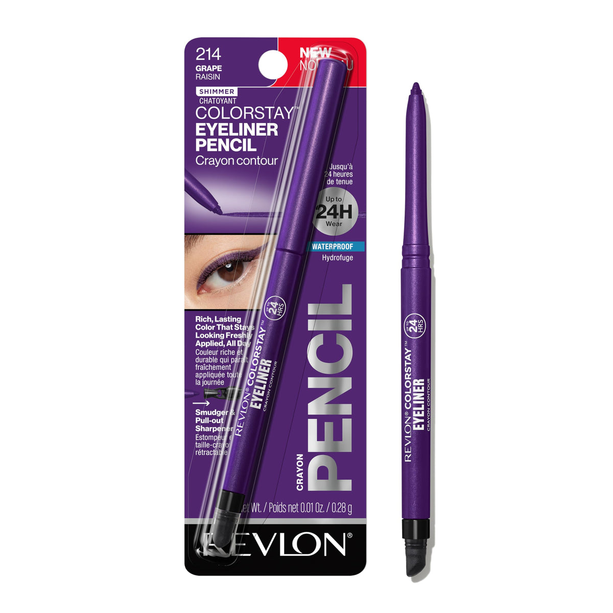 Revlon ColorStay Pencil Waterproof Eyeliner, 202 Black Brown, 0.01 oz