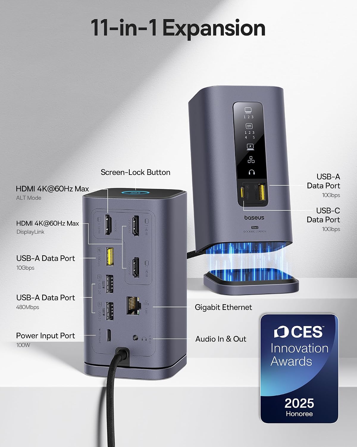 Baseus SpaceMate(MAC) Docking Station and Baseus 100W USB C Charger Block