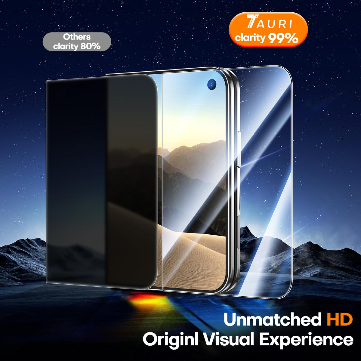 TAURI 2 Pack for Samsung Galaxy Z Fold 8 Ultra Privacy Screen Protector