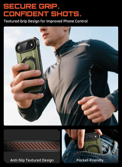 SUPCASE for iPhone 17 Case with Stand & Camera Control Button, Black