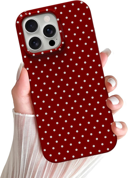 Yeddabox for iPhone 15 Case Cute Polka Dot Phone Case Soft TPU Slim Shockproof Phone Cover for Women Girls, Blue