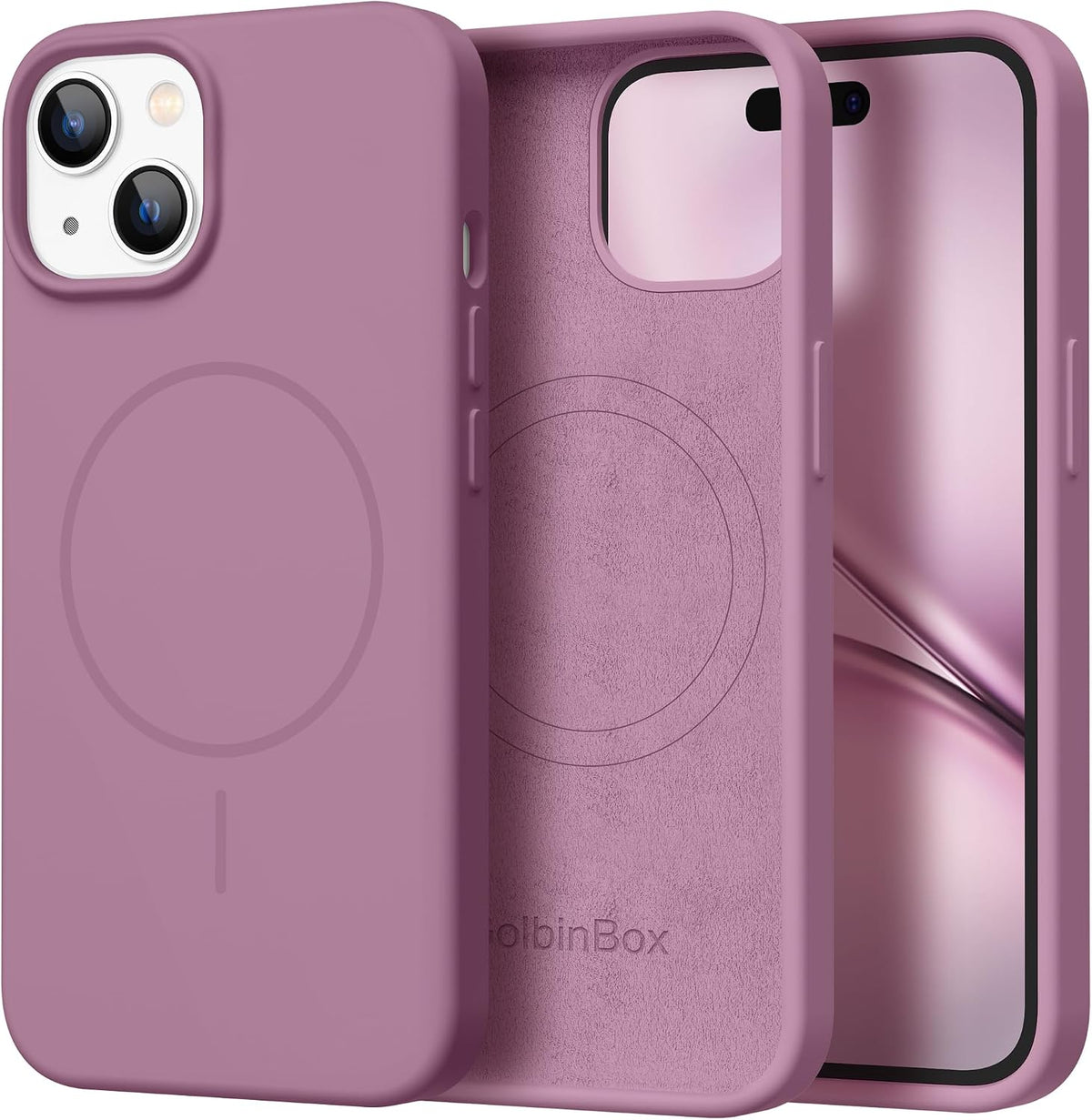 GolbinBox Magnetic for iPhone 13/14 Case, Silicone Cover, Blackcurrant