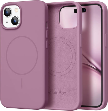 GolbinBox Magnetic for iPhone 13/14 Case, Silicone Cover, Blackcurrant