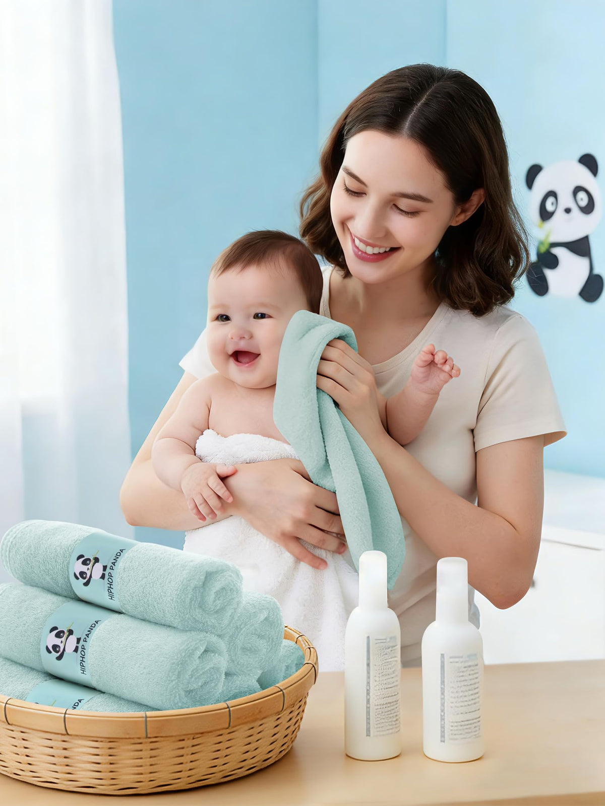 HIPHOP PANDA Soft Baby Washcloths, 2-Layer, 30 Pack Newborn Gift Set