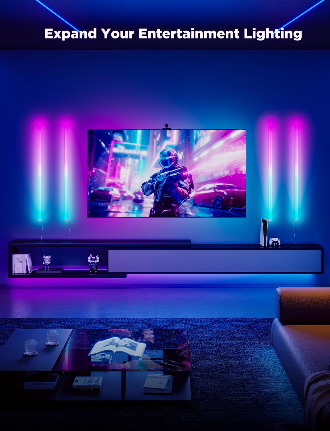 Govee Glide Wall Lights, Smart Gaming Light Bar, Compatible with Alexa