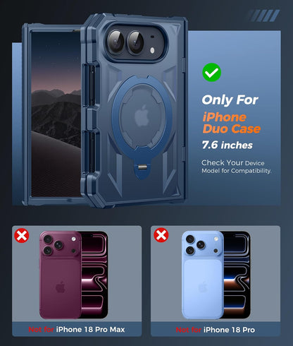 FNTCASE for iPhone 17 Case with 360 Spin Magnetic Stand