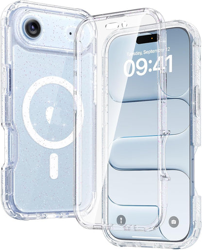 Diaclara Designed for iPhone 15 Plus Case 6.7 Inch, Full-Body Clear Bumper Cases w/Built-in Screen Protector, 360 Protective Rugged Case + Glass Camera Lens Protector,Mint Green