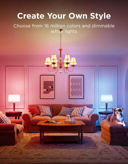Govee E12 Led Bulb, Color Changing Candelabra Bulbs 450 LM, 80 CRI, 4 Pack