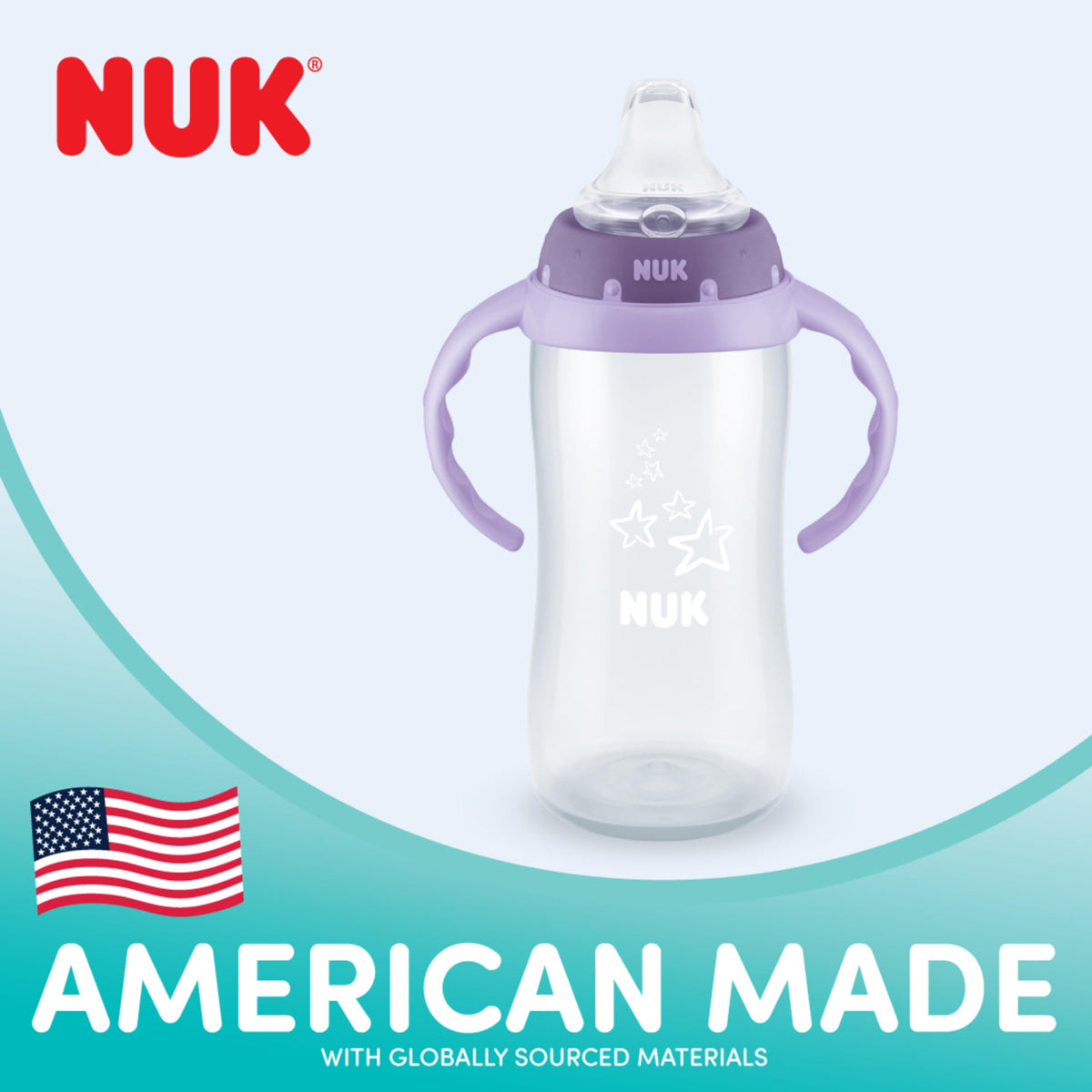 NUK Learner Cup, Ms. Rachel, 10 oz, 8+ Months, 2 pack – Soft Spout, Easy-Grip Handles, BPA Free, Spill Proof Transition Sippy Cup
