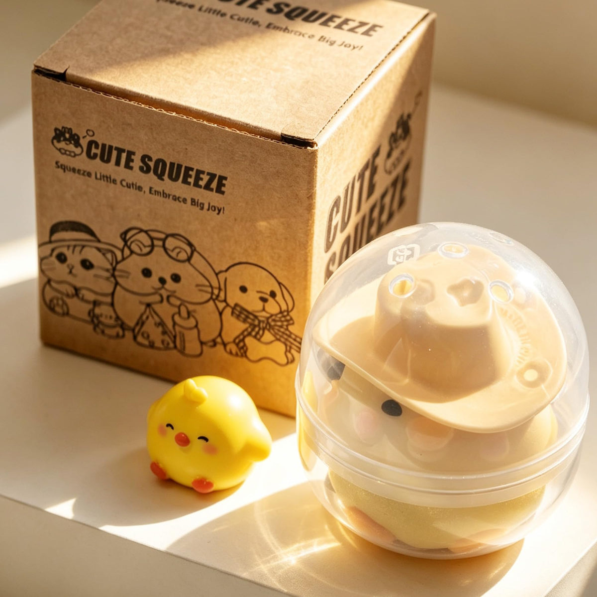 2-Pack Handmade Duck Chick Squishy Toys, Cute Stress Relief Squeeze Toys