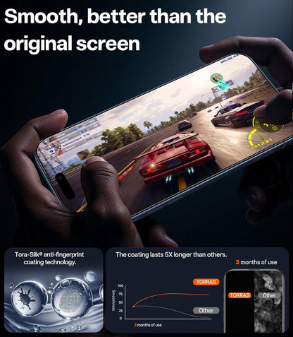 TORRAS Military-Grade Unbreakable for iPhone 18 Pro Screen Protector 2-Pack