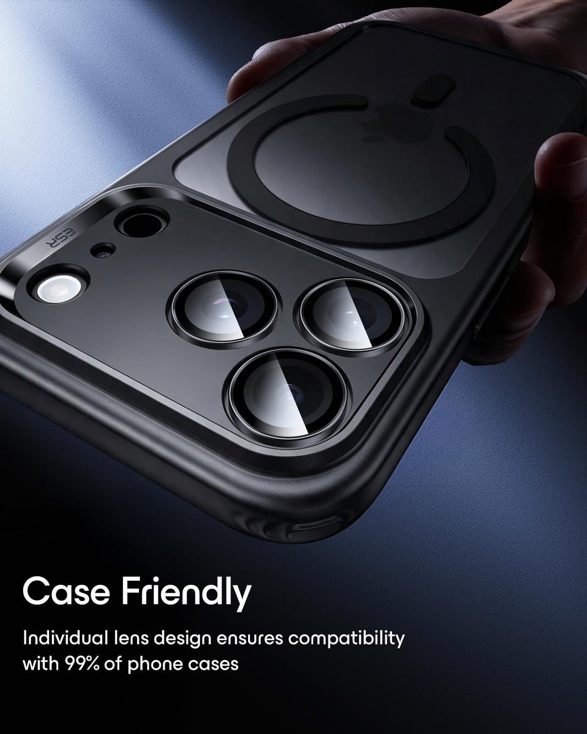 ESR for iPhone 17 Pro Max/17 Pro Camera Lens Protector, 1 Pack, Black