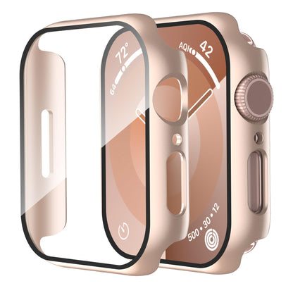 Smiling 2 Pack Case Compatible with Apple Watch Series 9 (2023)/Series 8 /Series 7 45mm with Tempered Glass Screen Protector, Hard PC Case Overall Protective Cover- Starlight