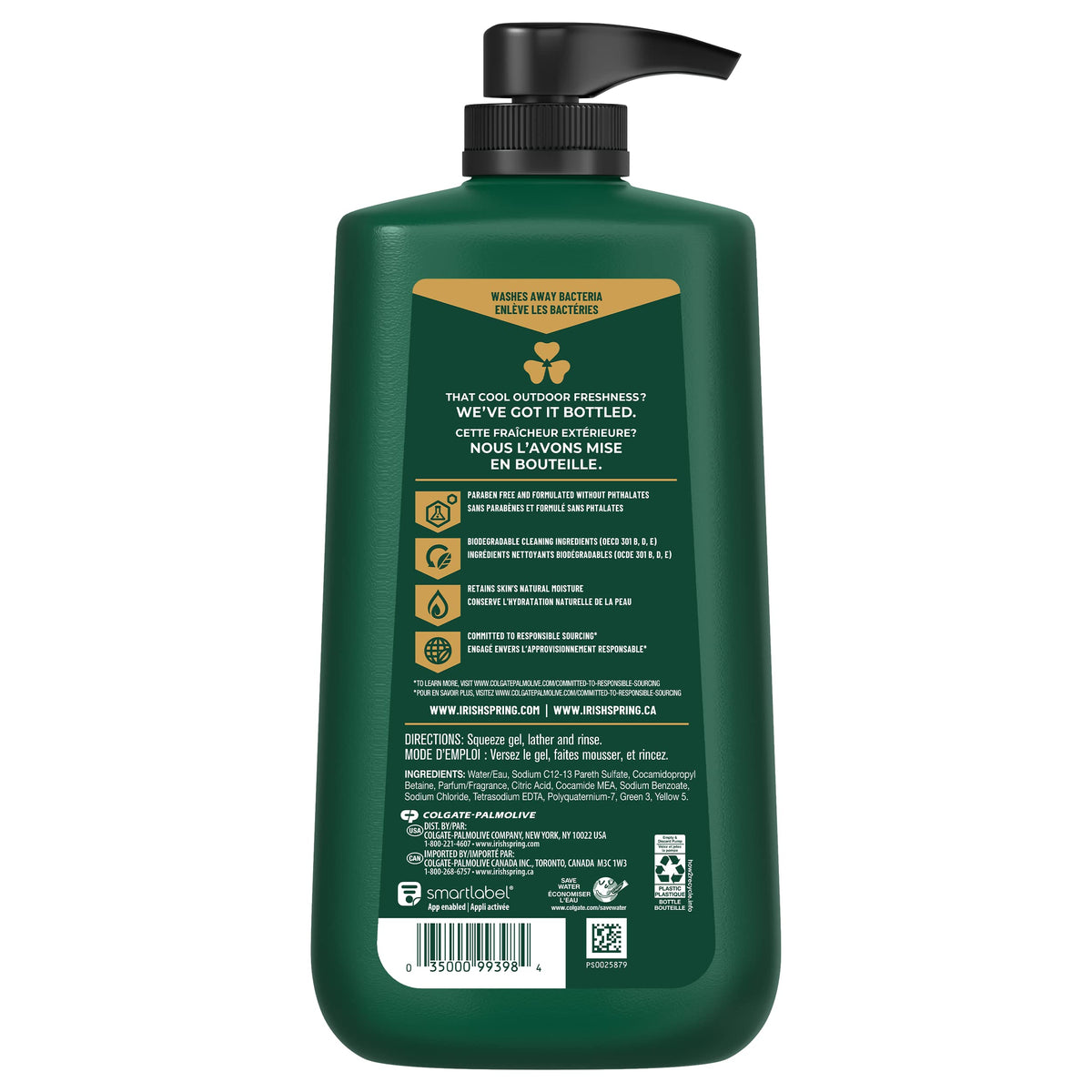 Irish Spring Body Wash for Men, Original Scent, 887 mL