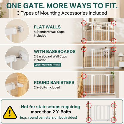Cumbor 29.7-51.5 in Extra Wide Baby Gate for Stairs, Dog Gate Indoor Black